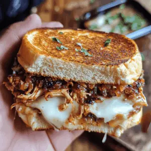 Get ready to treat your taste buds with this BBQ Chicken Grilled Cheese! This mouthwatering sandwich combines tender pulled chicken mixed with zesty BBQ sauce and melted cheese between crispy grilled bread. Perfect for a quick weeknight dinner or a fun lunch idea! Save this recipe to try it out—you'll want to relive the flavor again and again!