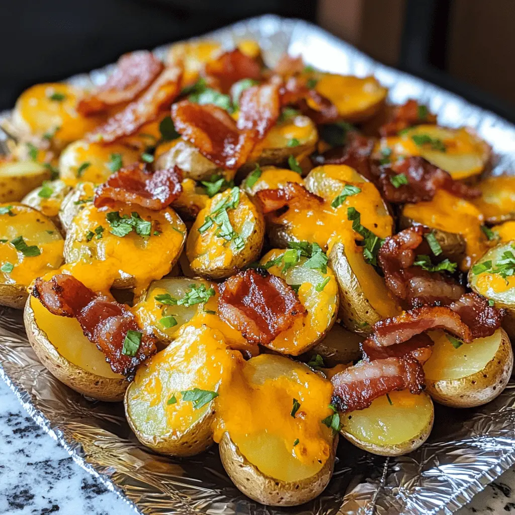Get ready for a delicious twist on your favorite potatoes with these Cheddar Bacon BBQ Grilled Potatoes! Loaded with gooey cheddar cheese, crispy bacon bits, and a hint of BBQ flavor, this dish is perfect for summer cookouts or family gatherings. So easy to make and sure to impress! Save this recipe for your next barbecue and enjoy a side that everyone will love!