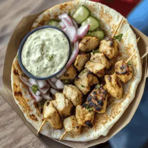 Juicy and flavorful Chicken Souvlaki is the perfect dish for your next gathering! Tender marinated chicken skewers are grilled to perfection, served with a refreshing tzatziki sauce. Enjoy this easy recipe for a delicious weeknight dinner or a weekend BBQ. Save this pin to make mouthwatering Chicken Souvlaki everyone will love!