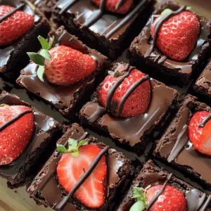 These Chocolate Covered Strawberry Brownies combine fudgy brownie goodness with fresh strawberries and a rich chocolate coating. Perfect for parties or a sweet treat at home, they're sure to impress! Save this recipe for your next gathering or a cozy date night. Your taste buds will thank you!