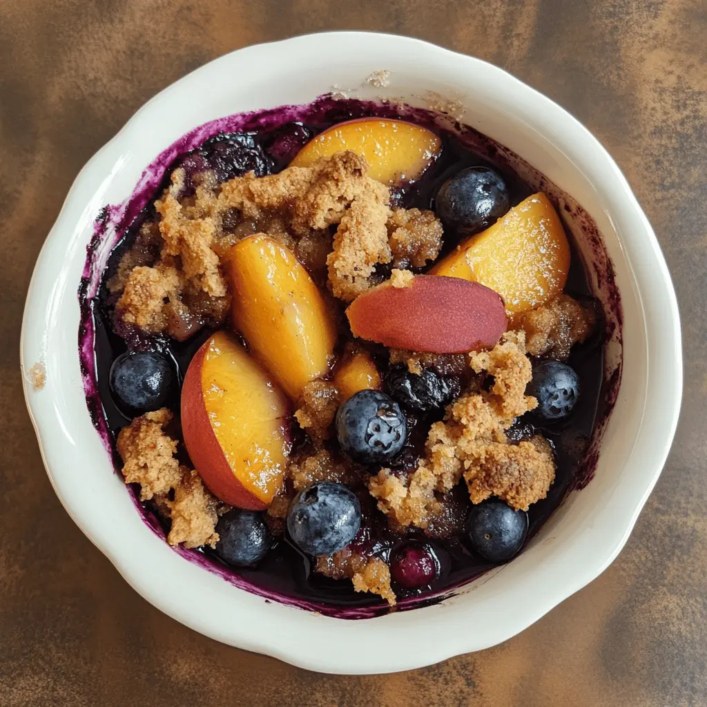 Enjoy the warm and comforting taste of this Crockpot Blueberry Peach Cobbler! This easy recipe combines juicy blueberries and sweet peaches for a delightful dessert. Perfect for gatherings or a cozy night in, just let your slow cooker do the work! Save this recipe for a delicious treat anytime you want a taste of summer!