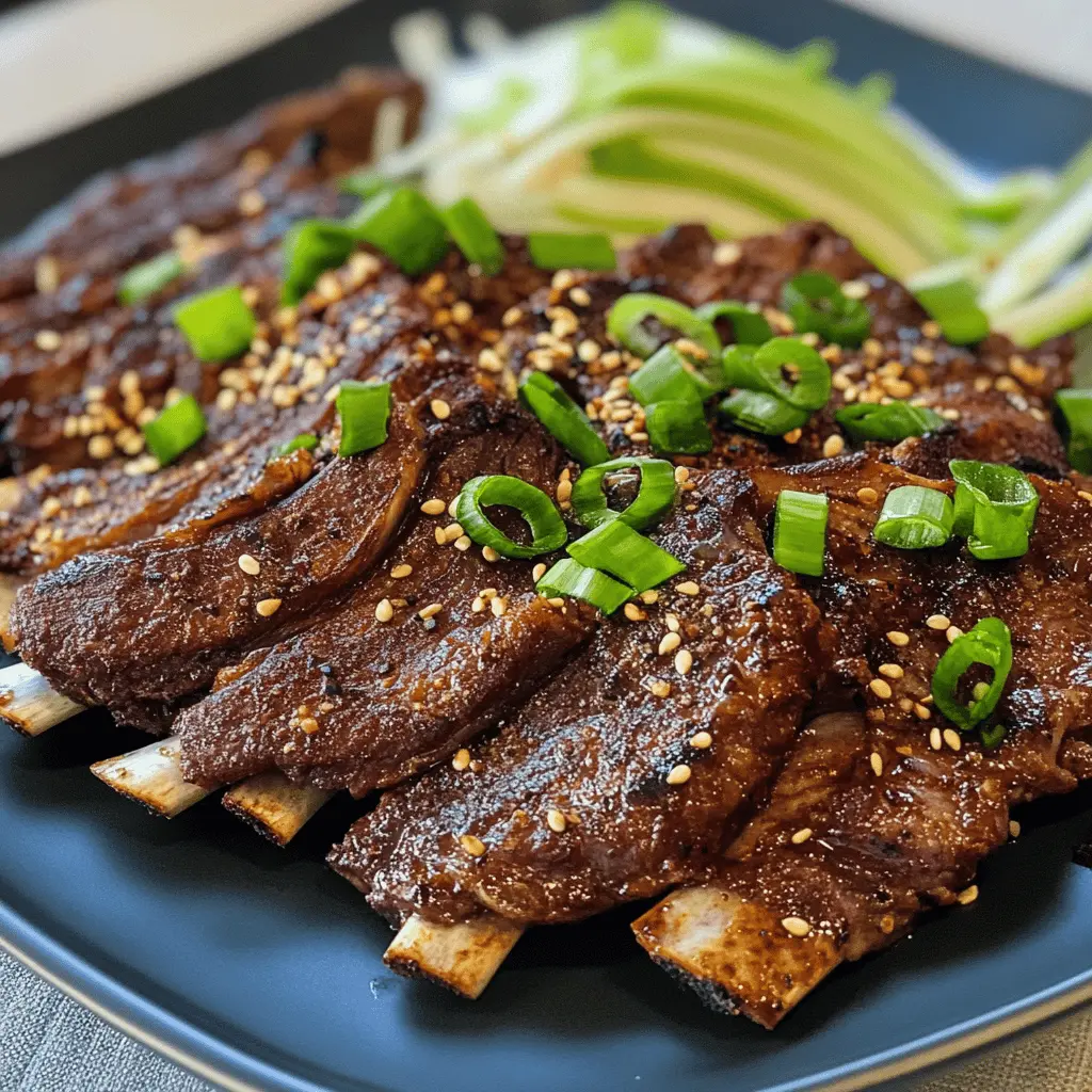 Taste the incredible flavors of these Grilled Korean Short Ribs! Marinated in a delicious blend of soy sauce, garlic, and sesame oil, these tender and juicy ribs are perfect for your next barbecue or family gathering. Don't forget to save this recipe to impress your guests with a mouthwatering dish they won't forget!