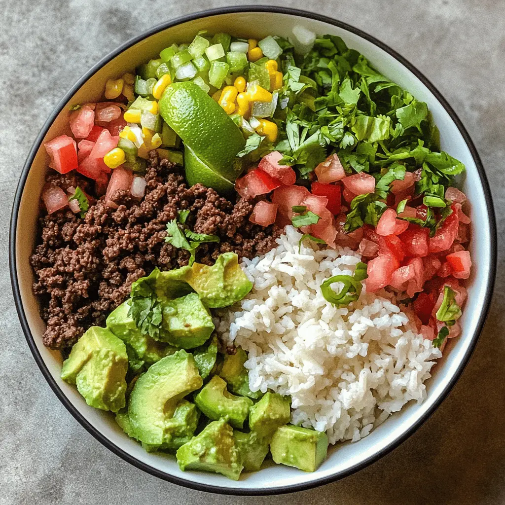 This Ground Beef Burrito Bowl is a delicious and hearty option for weeknight dinners! Packed with seasoned ground beef, fluffy rice, fresh veggies, and smothered in zesty salsa, it’s perfect for hungry bellies. Ideal for meal prep or family gatherings, save this recipe now and enjoy a tasty twist to your usual taco night!
