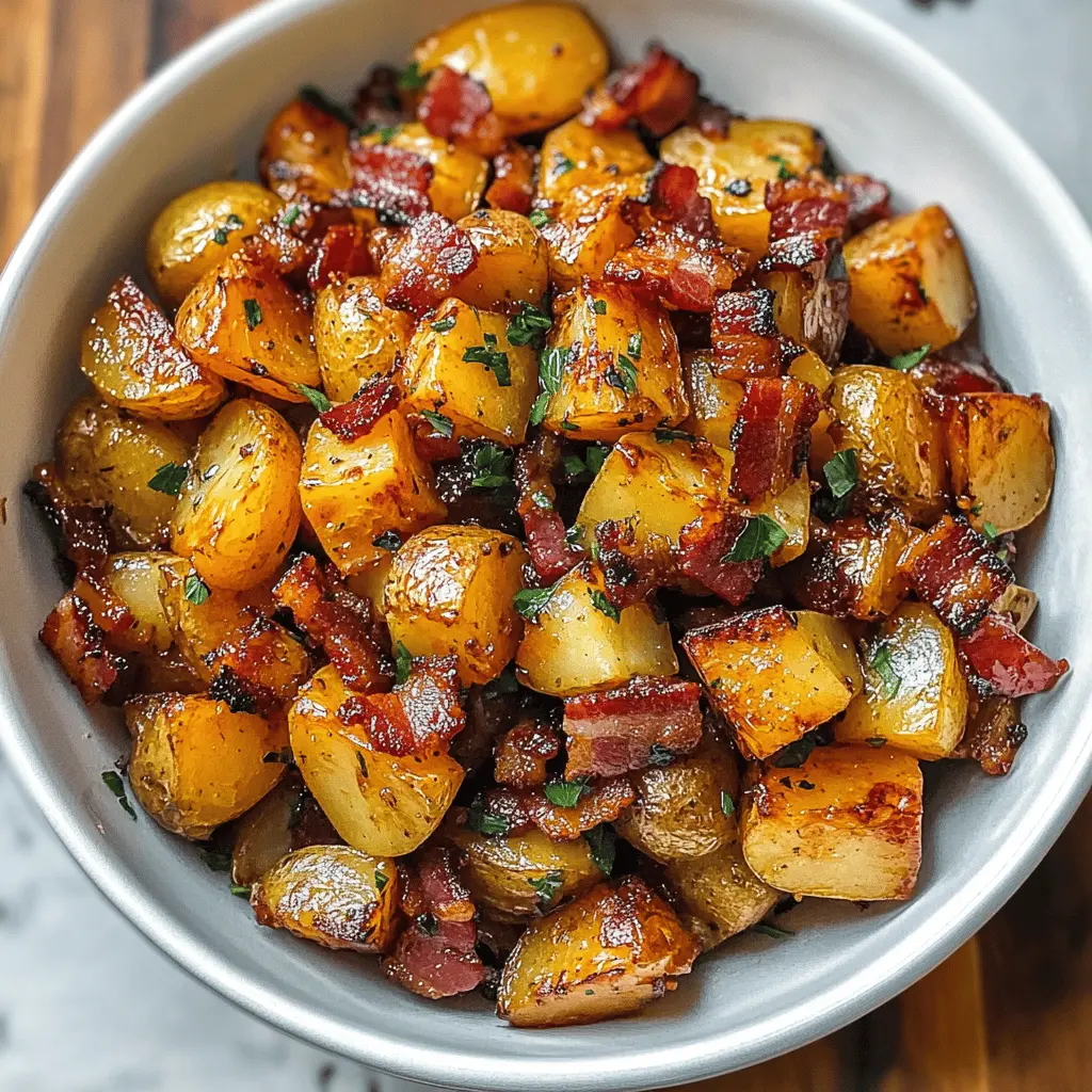 Transform your side dish game with these Honey Bacon Roasted Potatoes! Crispy on the outside and tender within, each bite is an explosion of sweet and savory flavors with the perfect touch of smoky bacon. Ideal for weeknight dinners or holiday feasts, save this recipe and enjoy deliciousness anytime!