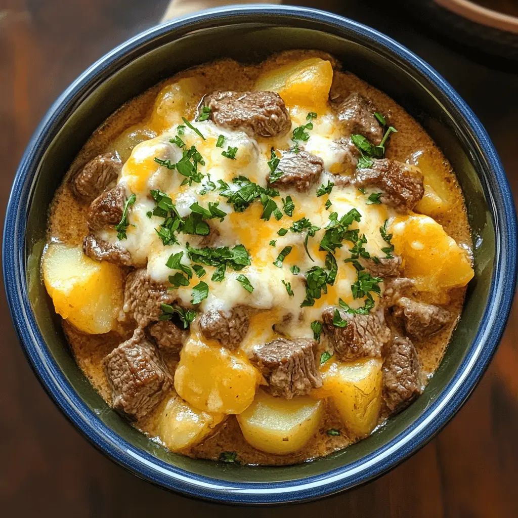 Elevate your dinner game with this Slow Cooker Steak and Cheddar Potato Casserole! Packed with tender chunks of steak, creamy cheddar, and comforting potatoes, this dish is perfect for busy weeknights. Save this recipe for a hearty family meal any day of the week, and watch your loved ones clean their plates!