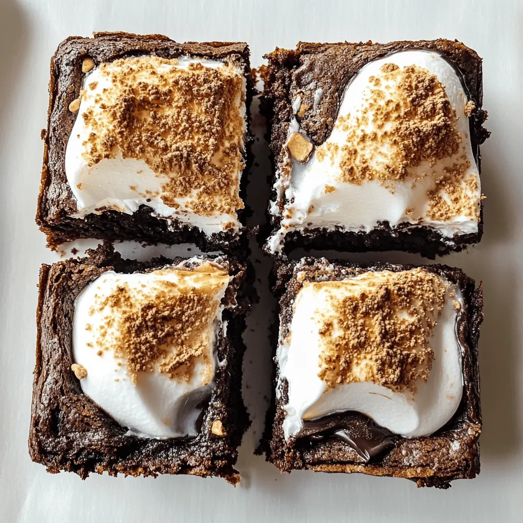 Get ready to treat yourself with these delightful S'mores Brownies topped with creamy vanilla bean marshmallow! This recipe combines rich chocolate brownies, crunchy graham crackers, and fluffy marshmallow for the perfect campfire-inspired dessert at home. Perfect for gatherings or cozy nights in! Save this pin for a deliciously sweet indulgence you'll want to bake again and again.