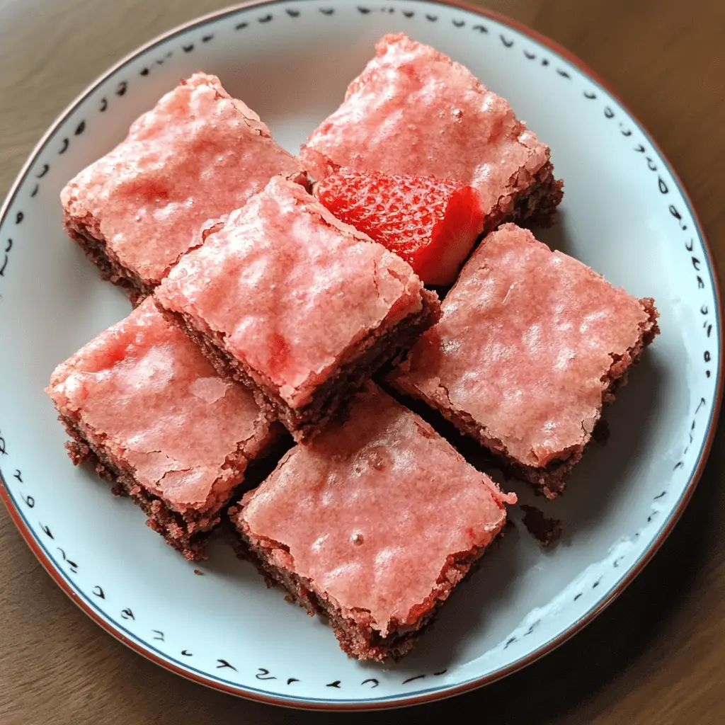 These Strawberry Brownies are a delightful twist on the classic dessert, featuring rich chocolatey goodness and fresh strawberries! Made with simple ingredients, they offer a perfect combination of sweetness and fruity flavor. Great for parties or a cozy night in! Save this recipe to wow your friends and family at your next gathering!