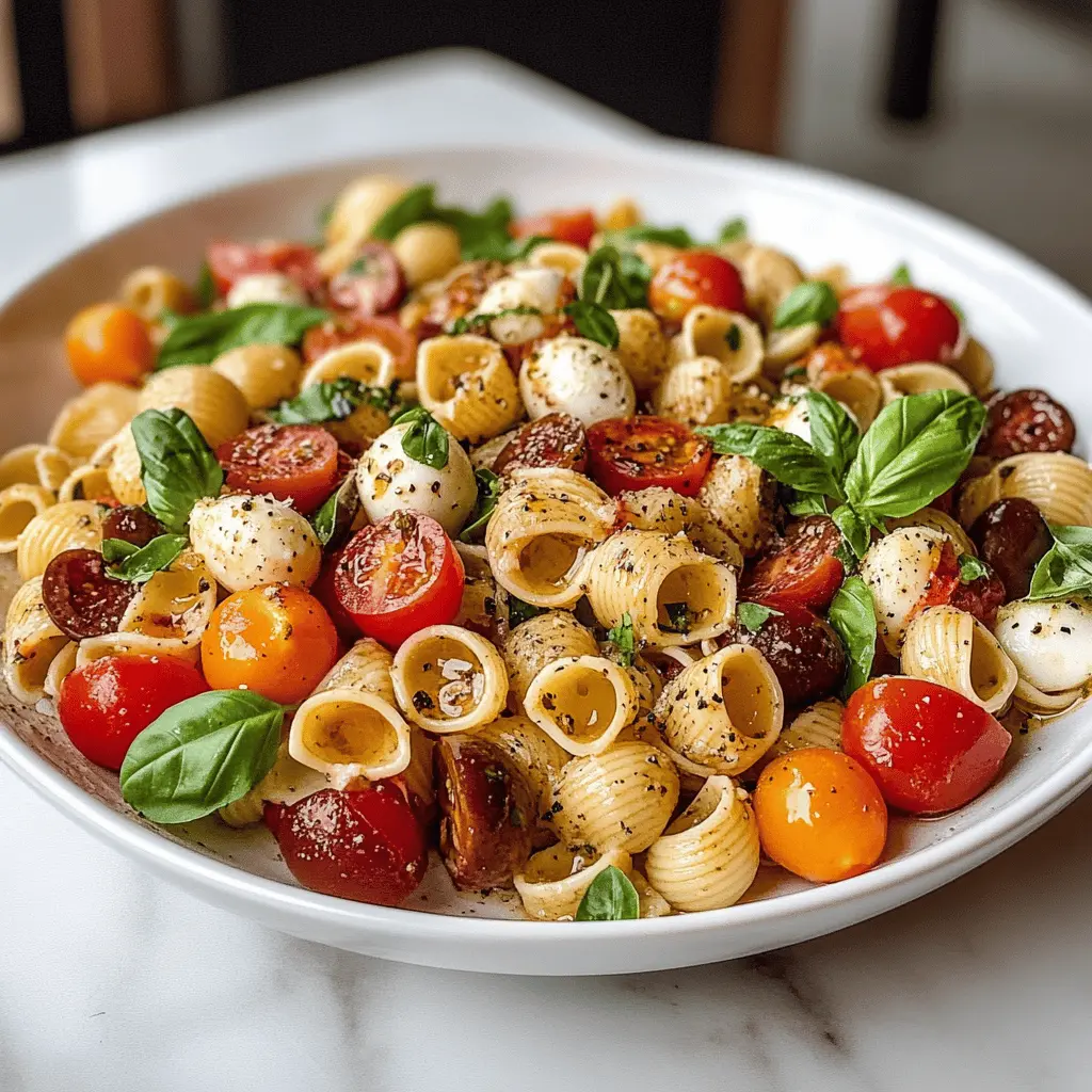 Easy Caprese Pasta Salad with Fresh Mozzarella
