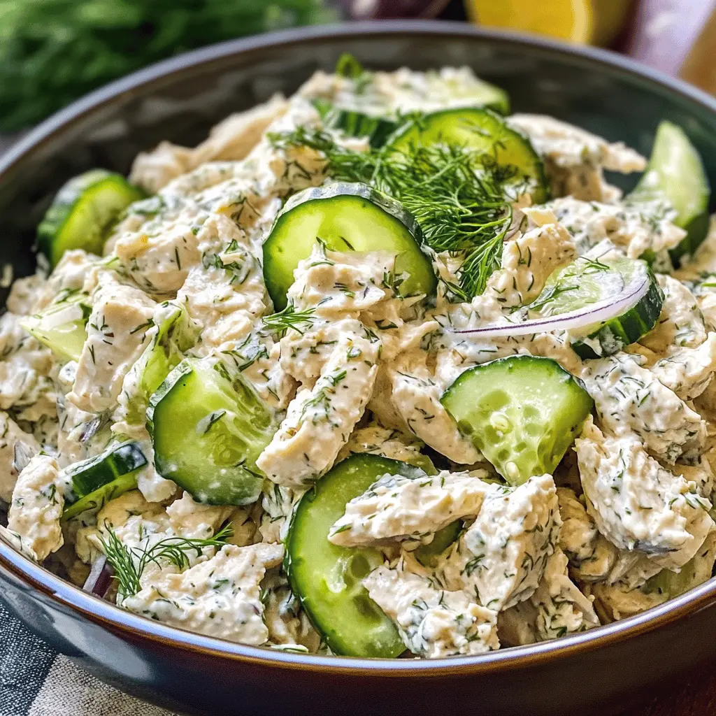 Easy Cucumber Dill Greek Yogurt Chicken Salad
