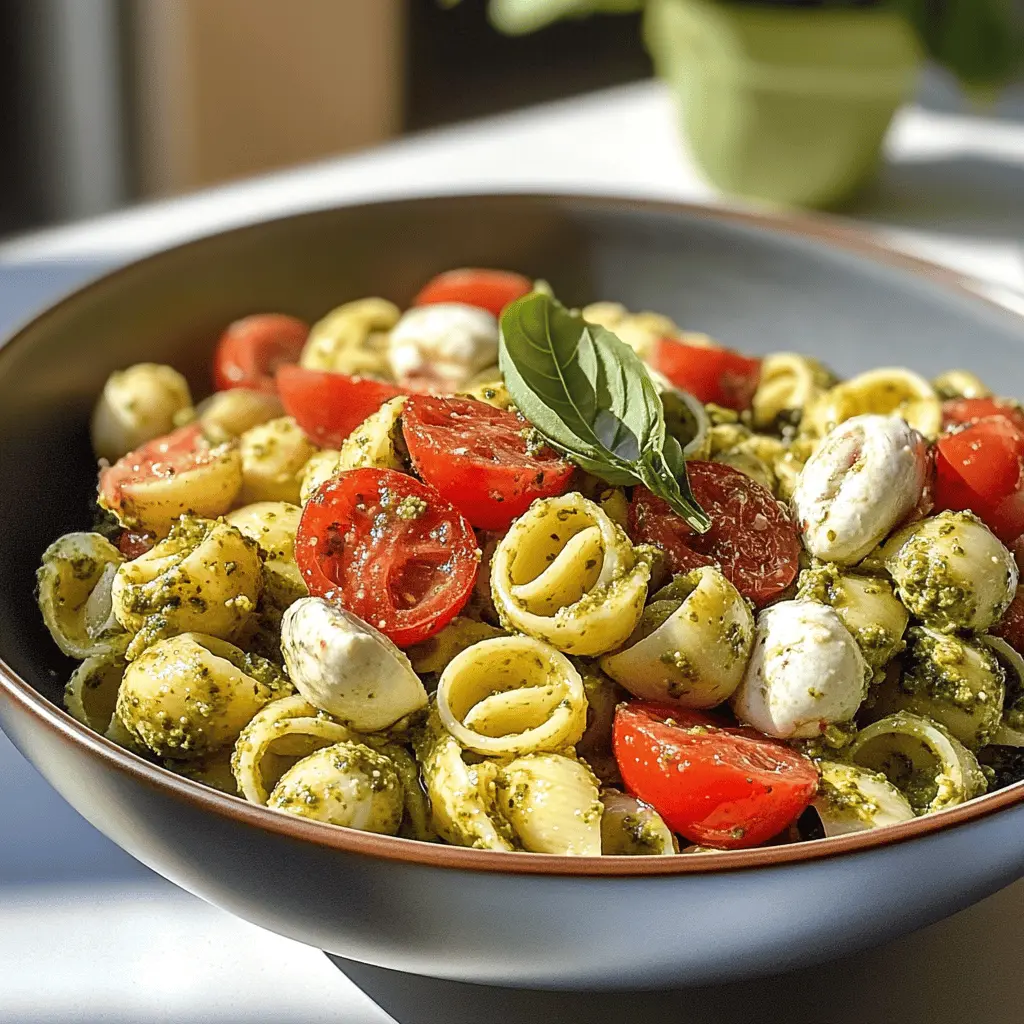 Light and Creamy Pesto Caprese Pasta Salad Recipe