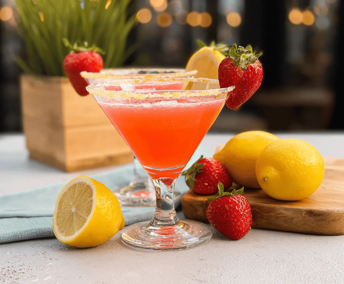 Easy Strawberry Lemon Drop Martini Recipe