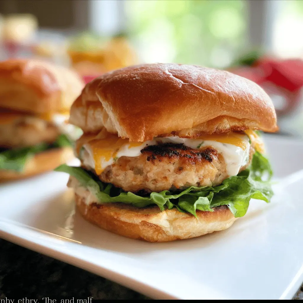 Easy Cheddar Ranch Chicken Burgers Recipe