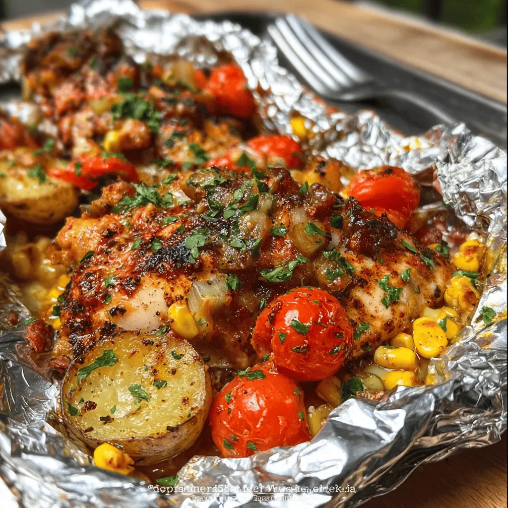 Easy Santa Fe Chicken Foil Packets Recipe