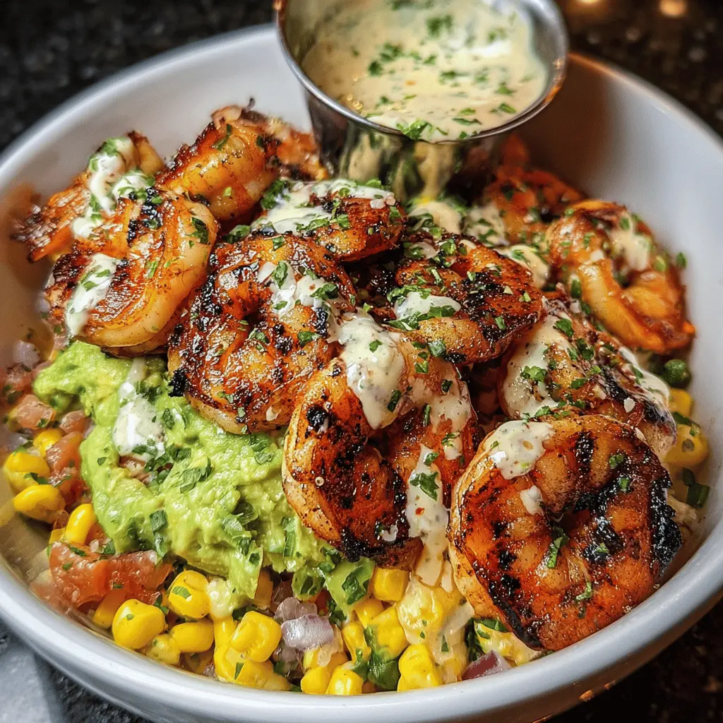Easy Grilled Shrimp Bowl with Avocado and Corn Salsa