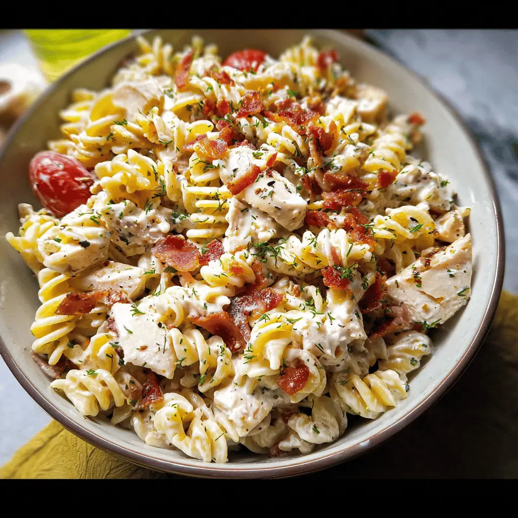 Easy Chicken Bacon Ranch Pasta Salad Recipe