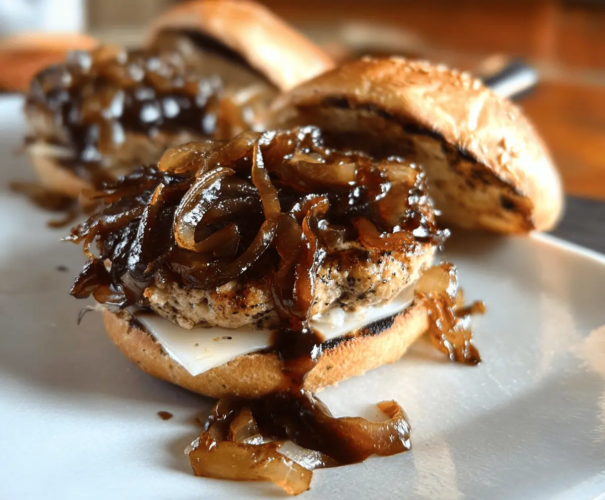 Easy Balsamic Caramelized Onion Turkey Burgers