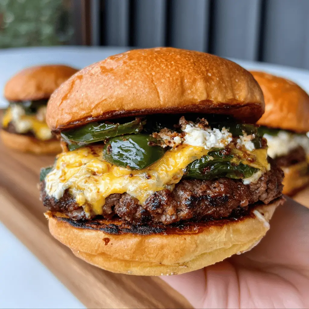 Cheesy Poblano Popper Burger Recipe