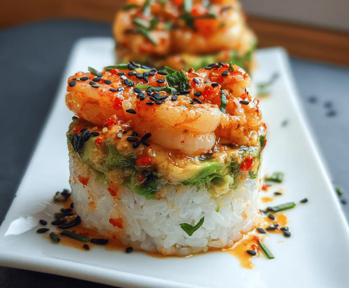 Easy Spicy Shrimp Sushi Stacks Recipe