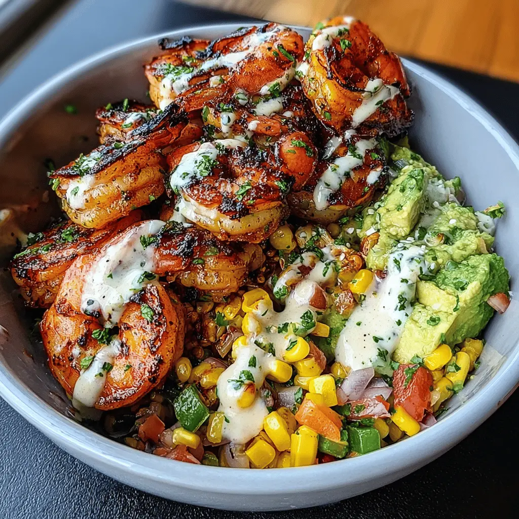 Easy Grilled Shrimp Bowl with Avocado and Corn Salsa