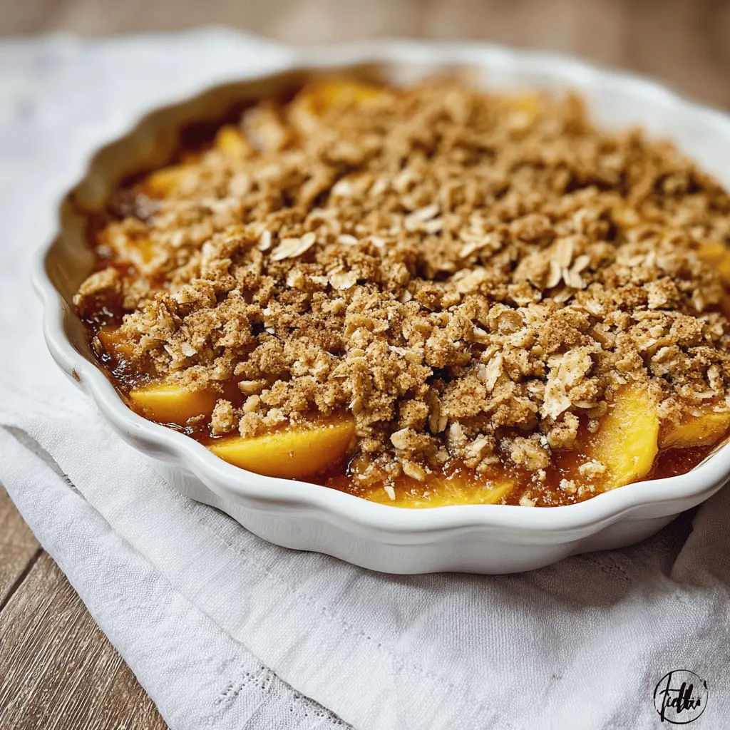 Easy Nectarine Crisp With Cinnamon Oat Pecan Streusel
