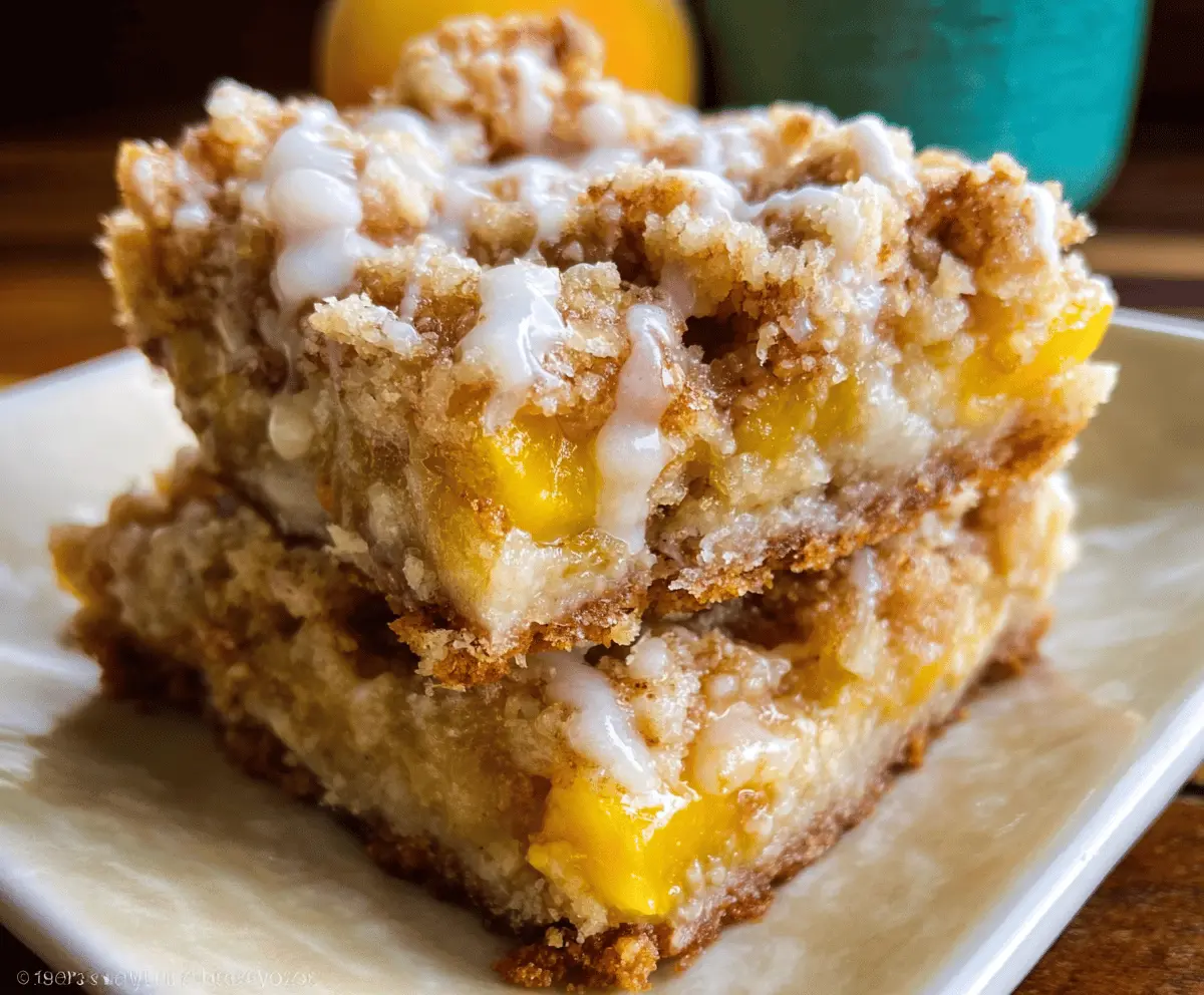 Easy Peaches and Cream Crumble Bars Recipe