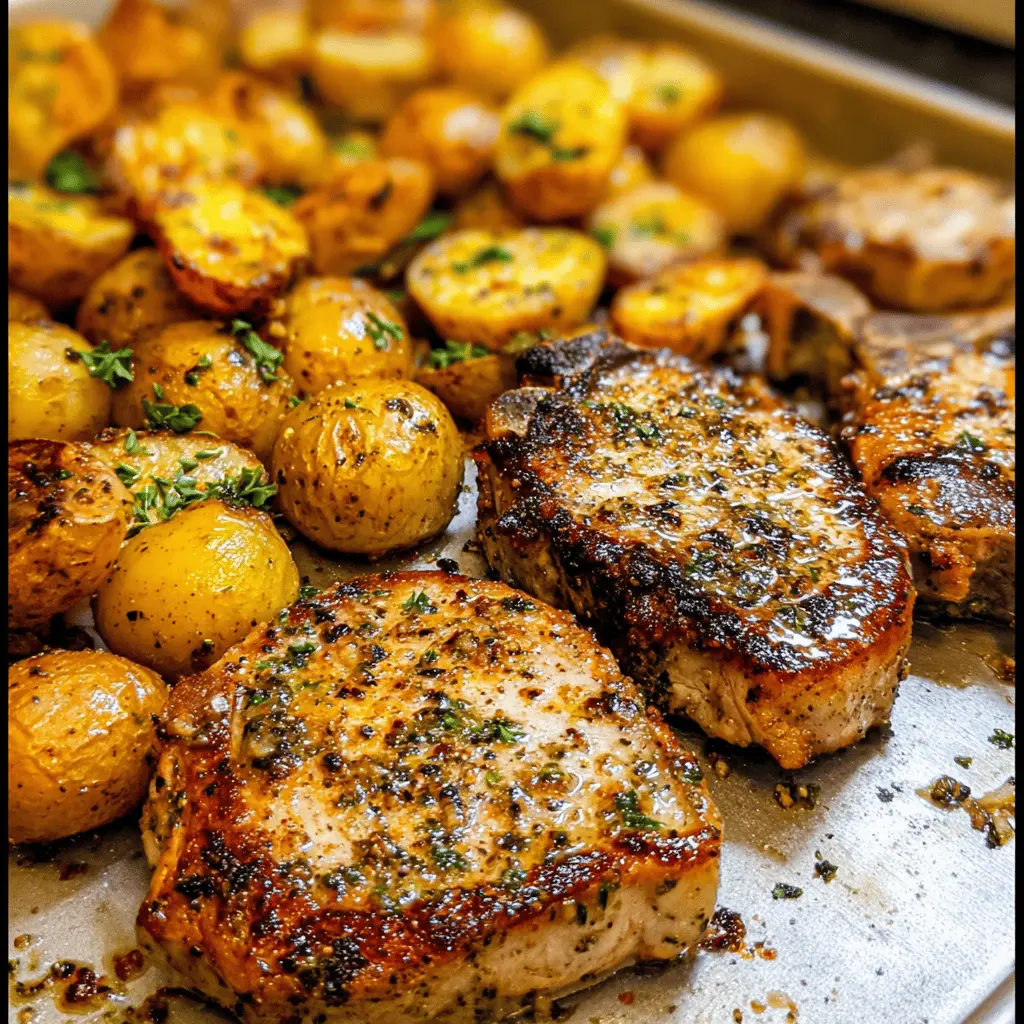 Easy Ranch Pork Chops and Potatoes Sheet Pan Dinner