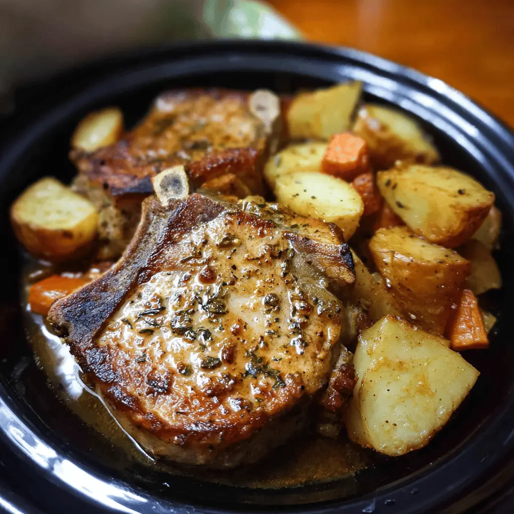 Easy Crock Pot Pork Chops and Potatoes Recipe