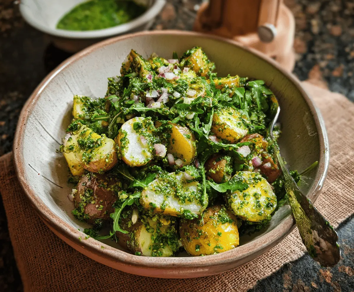 Easy Arugula Pesto Potato Salad Recipe