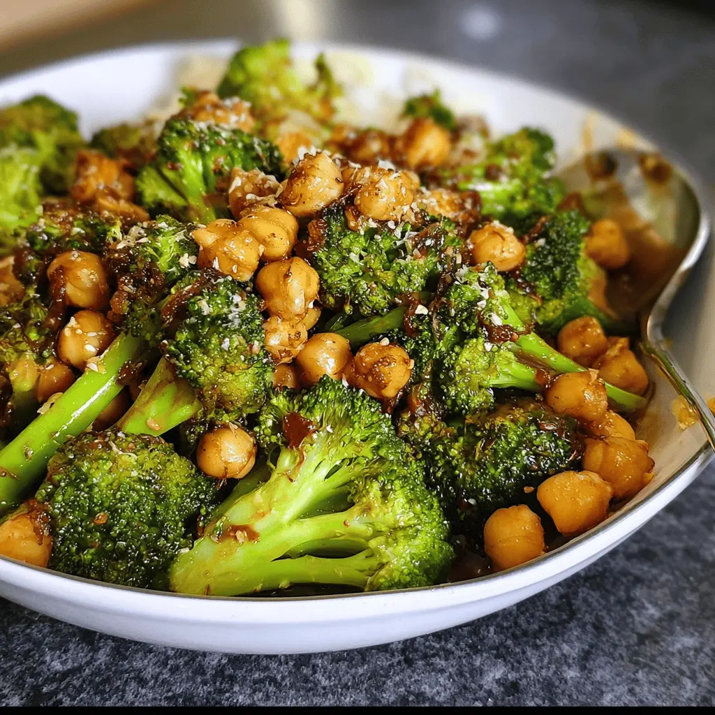 Easy Garlic Broccoli Stir Fry With Chickpeas