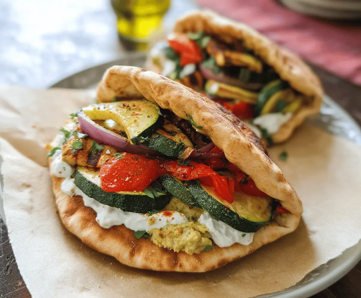 Healthy Zucchini Hummus Pita Sandwiches