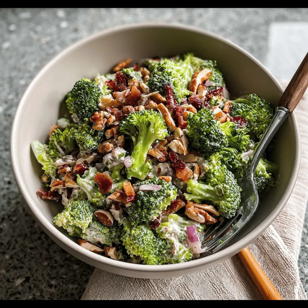 Easy Creamy Broccoli Salad Recipe