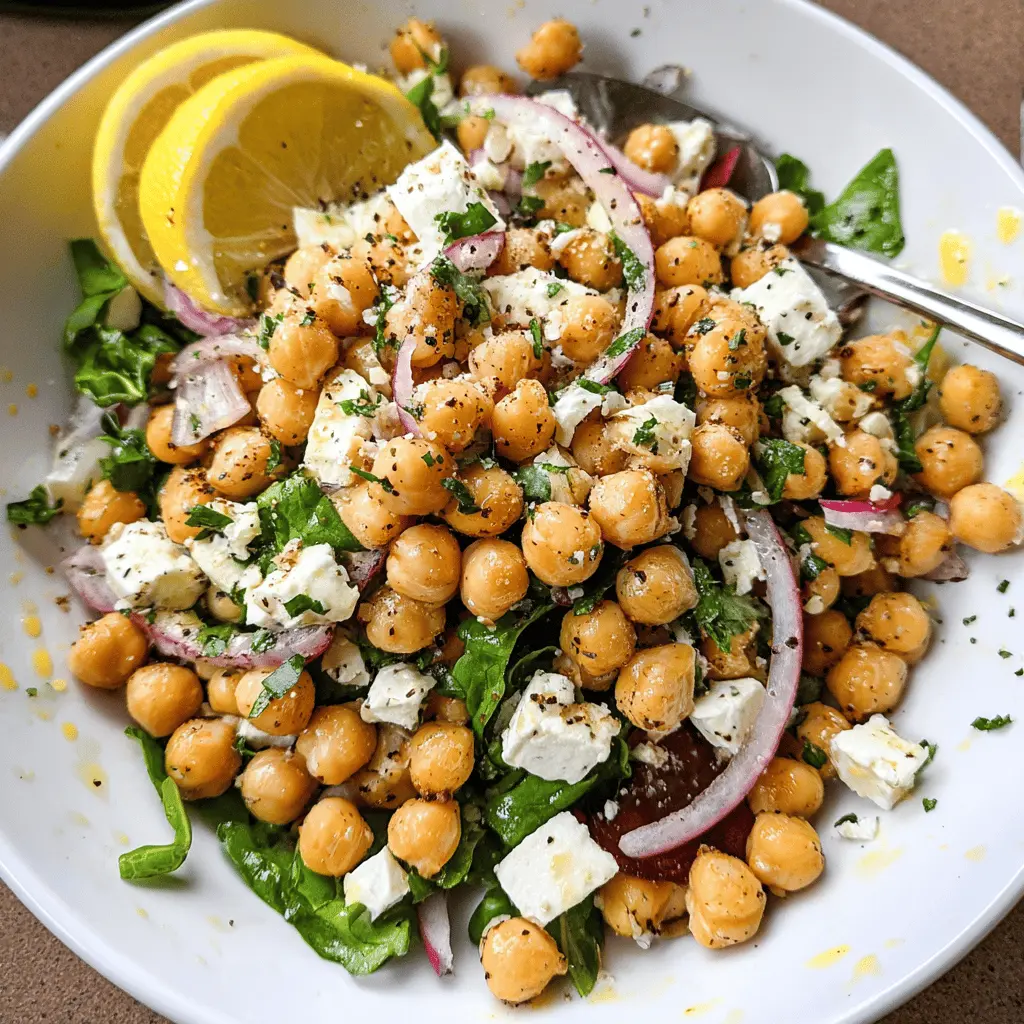 Easy Lemony Chickpea Feta Salad Recipe