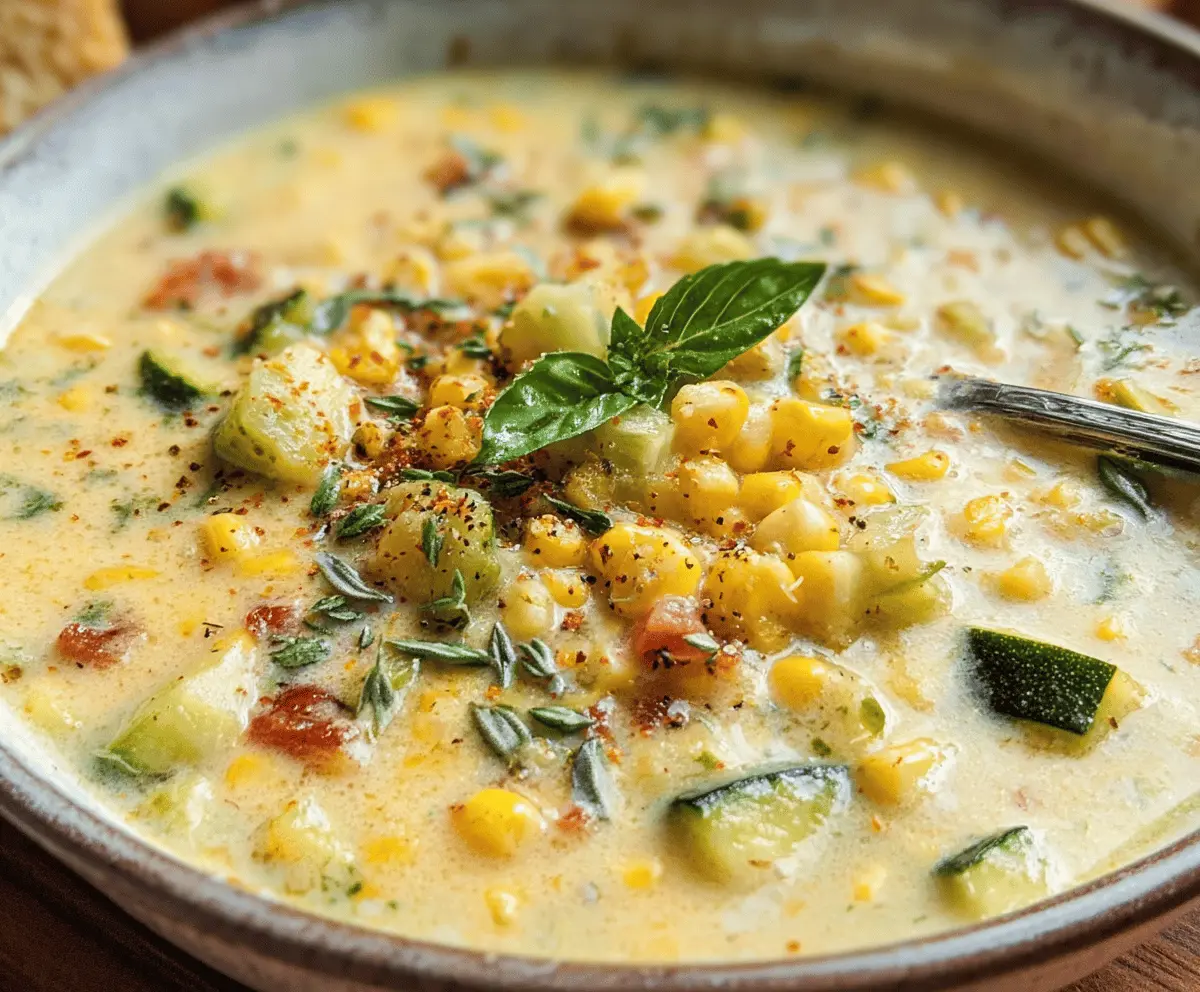 Creamy Summer Corn and Zucchini Chowder Recipe