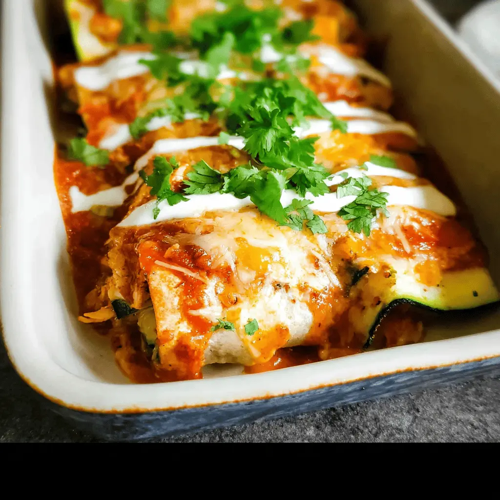 Keto Chicken Zucchini Enchiladas Low Carb Recipe
