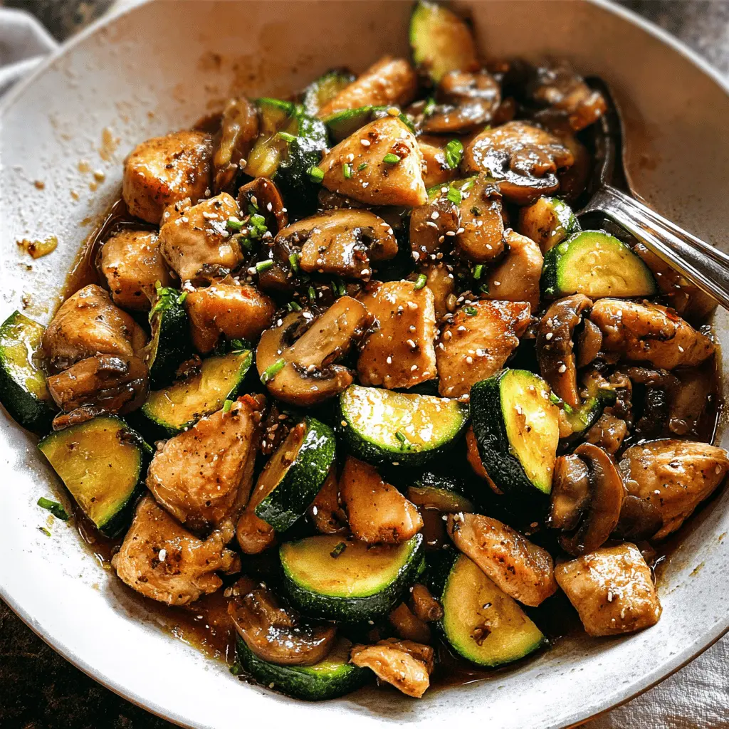 Easy Zucchini Mushroom Chicken Stir Fry Recipe