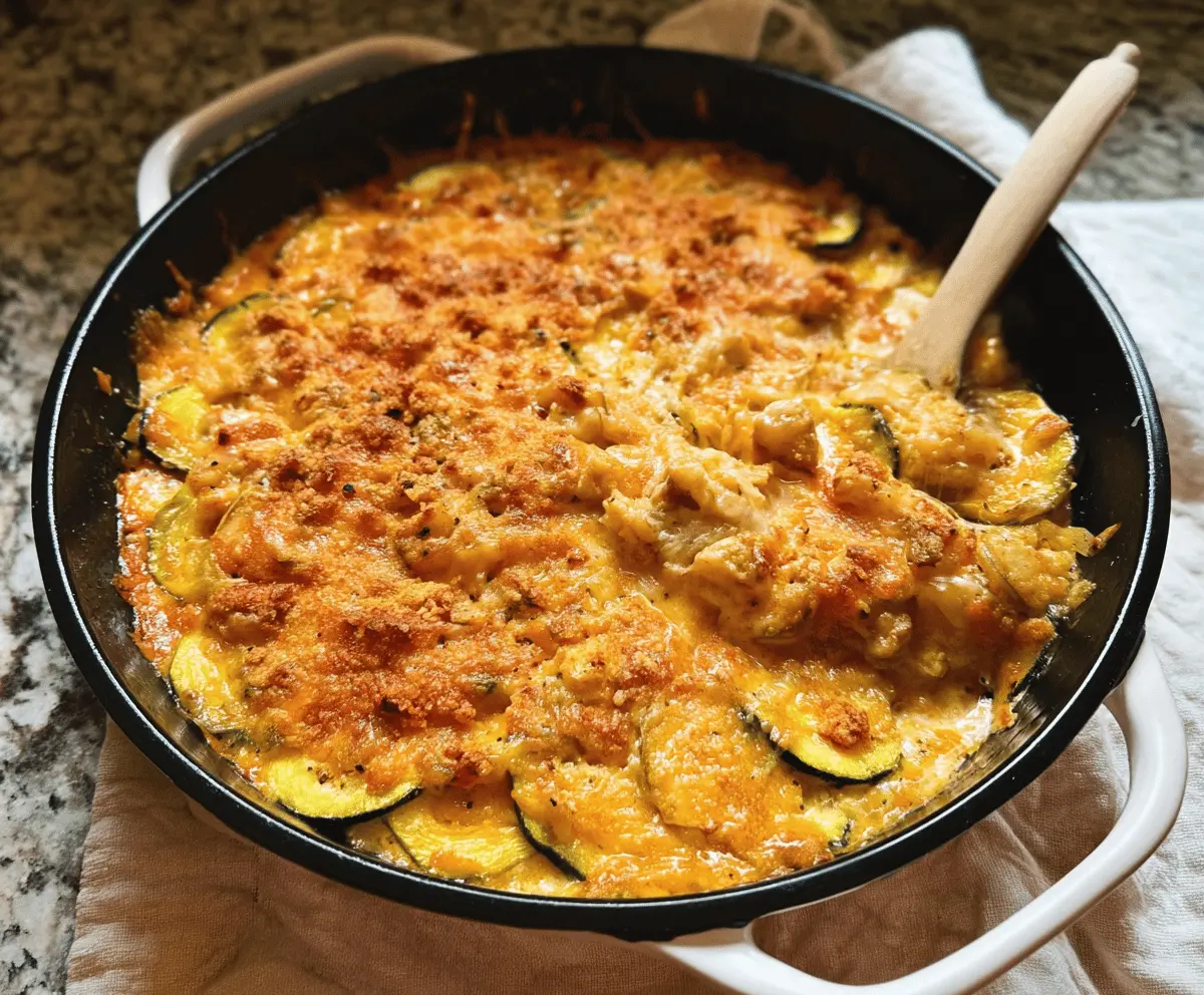 Cozy Southern Squash Casserole with Cheese
