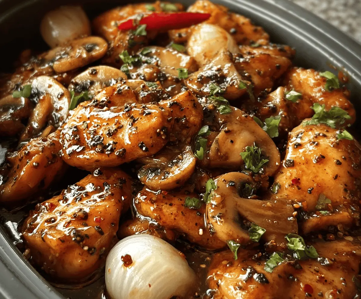 Easy Black Pepper Chicken with Mushrooms Recipe