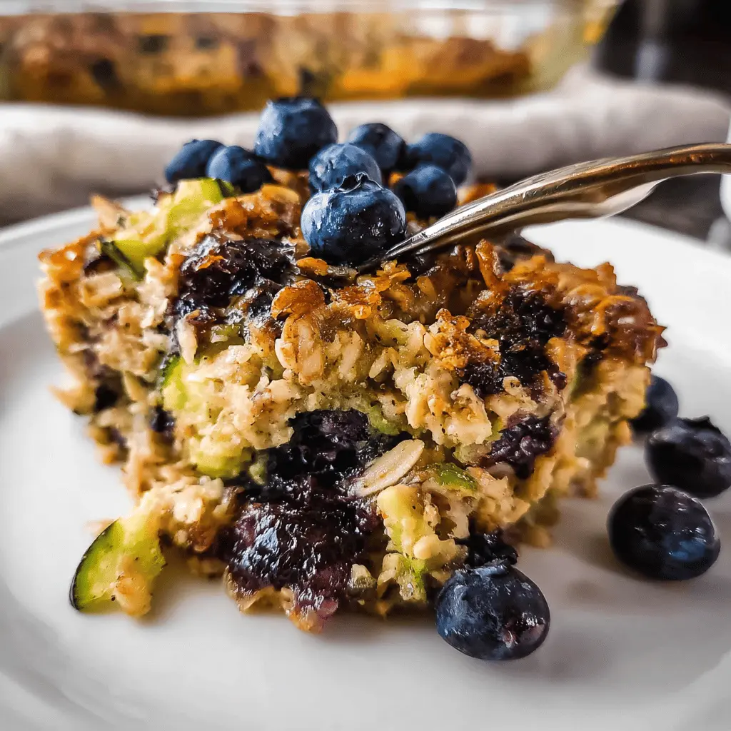 Healthy Zucchini Blueberry Baked Oatmeal Recipe