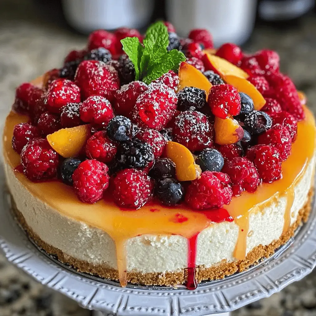 Summer Berry and Peach Cheesecake Recipe