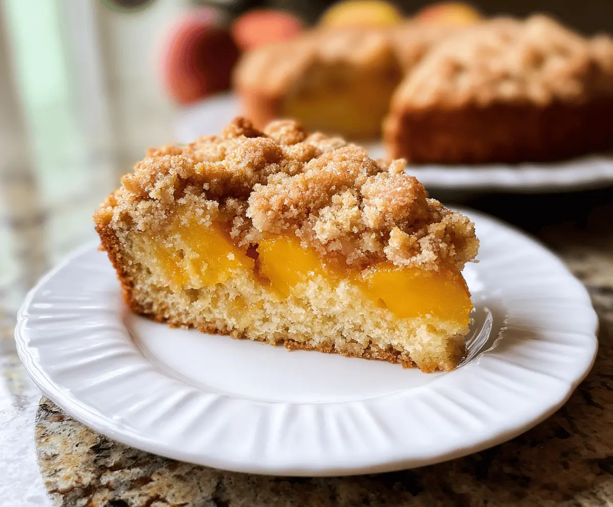 Southern Peach Crumb Cake with Sweet Cinnamon Topping