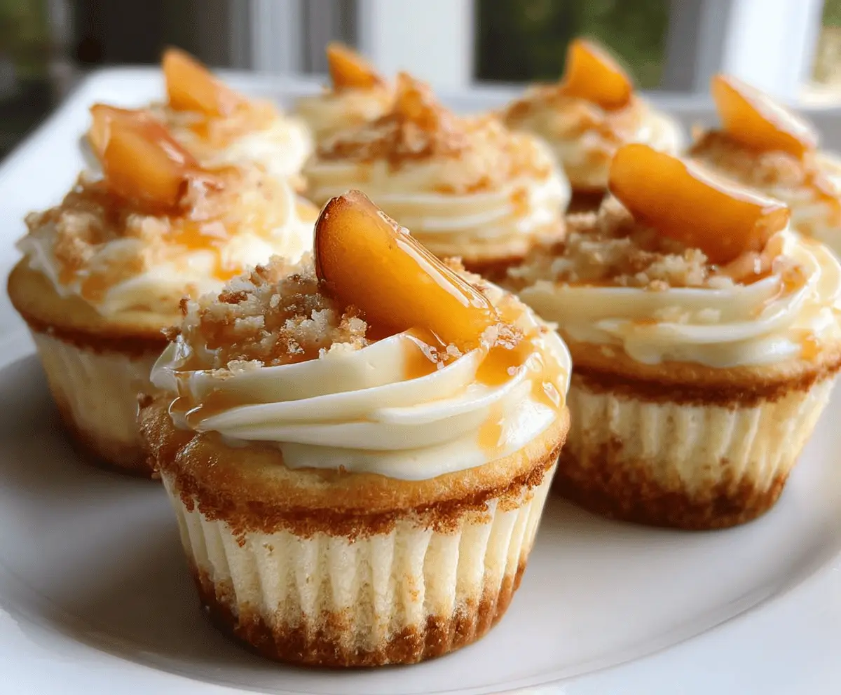 Creamy Peach and Honey Cheesecake Cupcakes