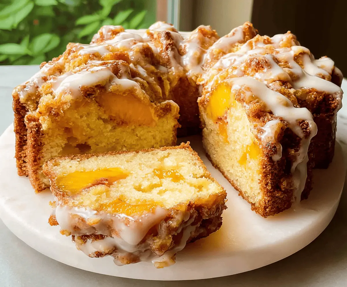 Easy Peach Cobbler Pound Cake Recipe