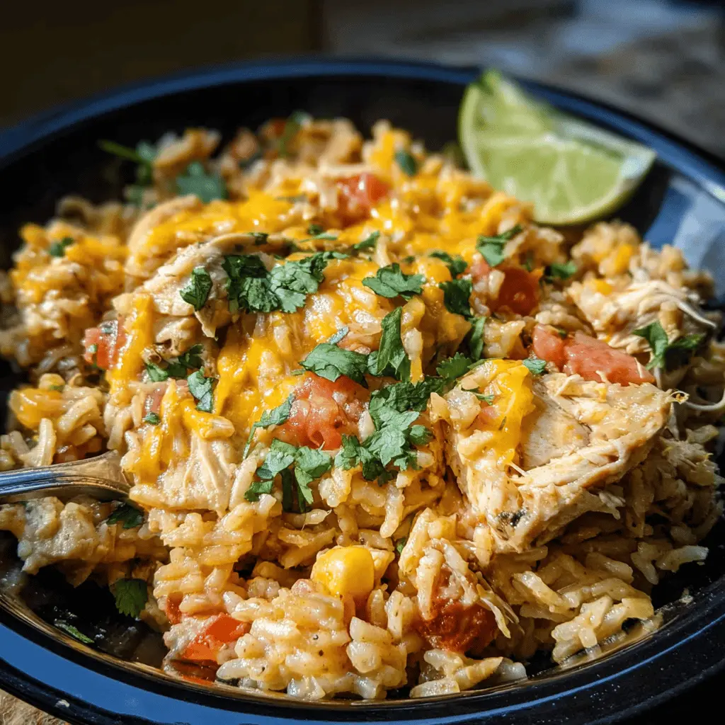 Easy Southwest Crock Pot Chicken and Rice Recipe