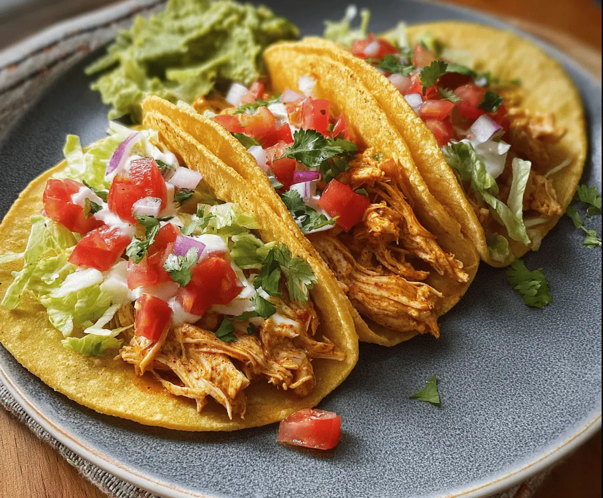 Easy Healthy Crockpot Chicken Tacos Recipe