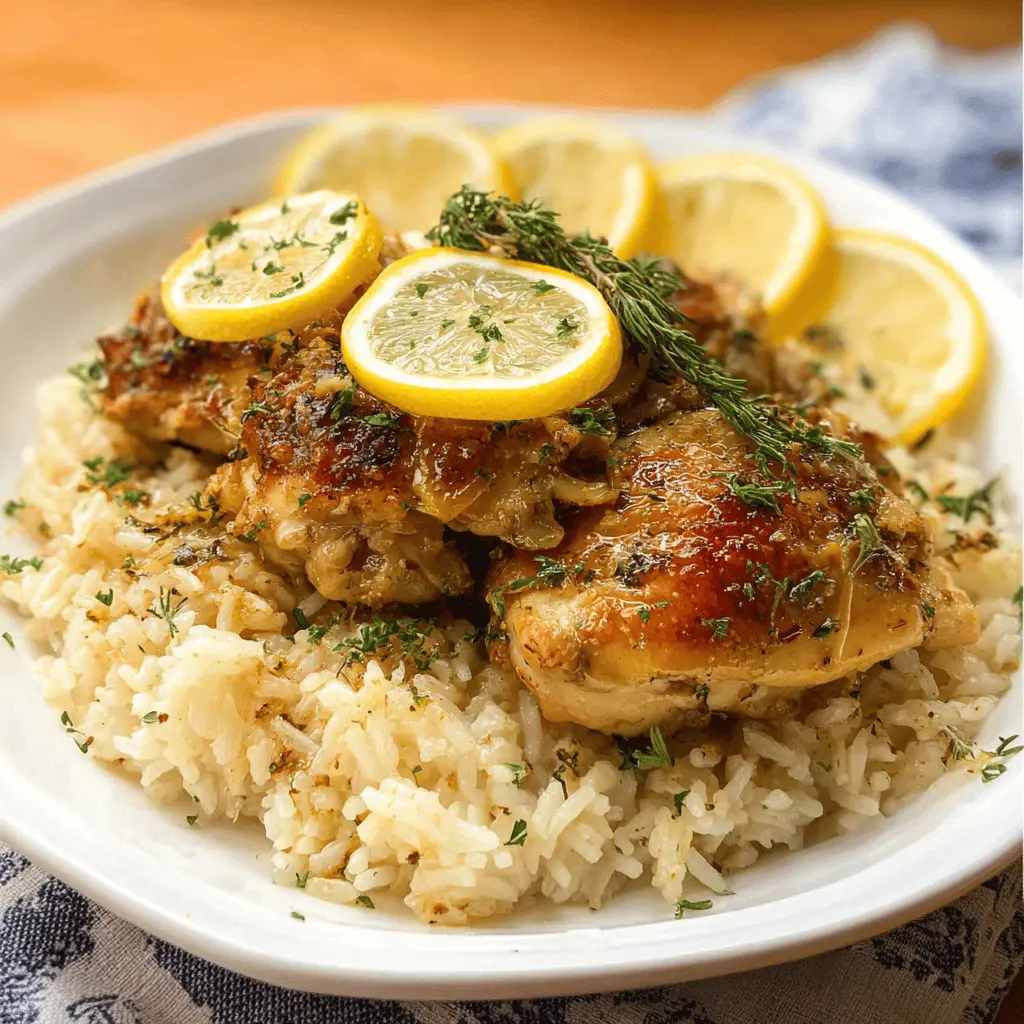Easy Slow Cooker Lemon Herb Chicken and Rice