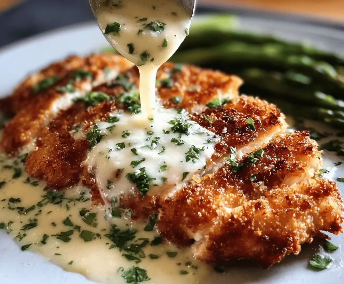 Crispy Parmesan Chicken with Creamy Garlic Sauce