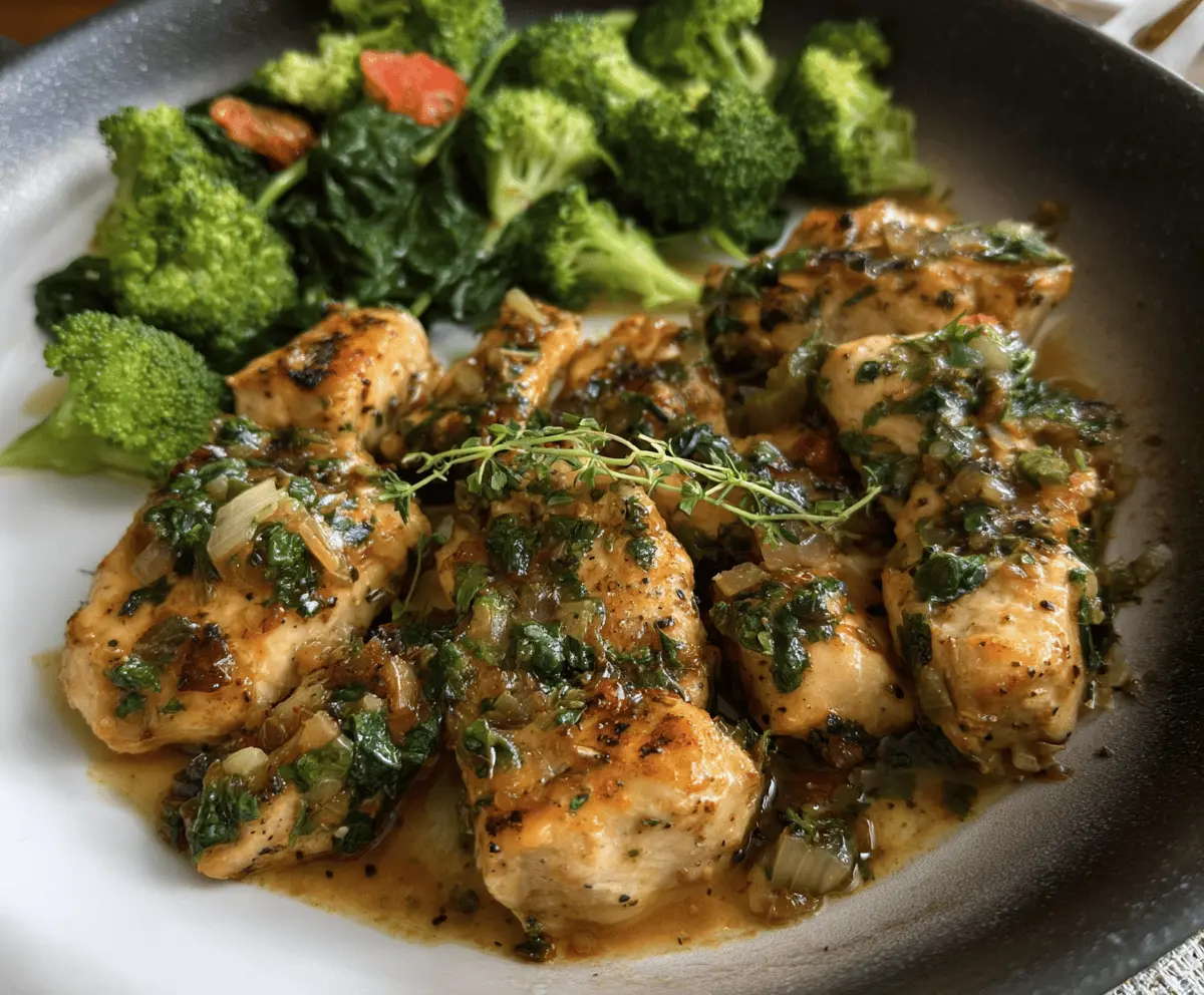 Easy Garlic Chicken with Broccoli and Spinach Recipe