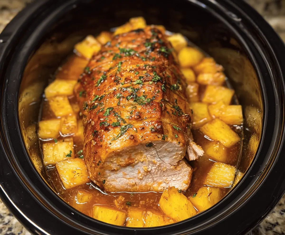 Easy Slow Cooker Pineapple Pork Loin Recipe