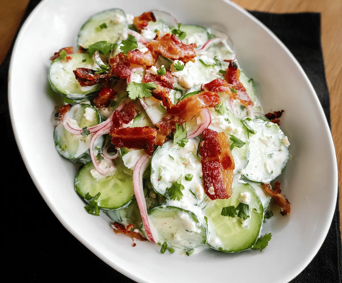 Creamy Cucumber Salad with Bacon and Cheese Delight