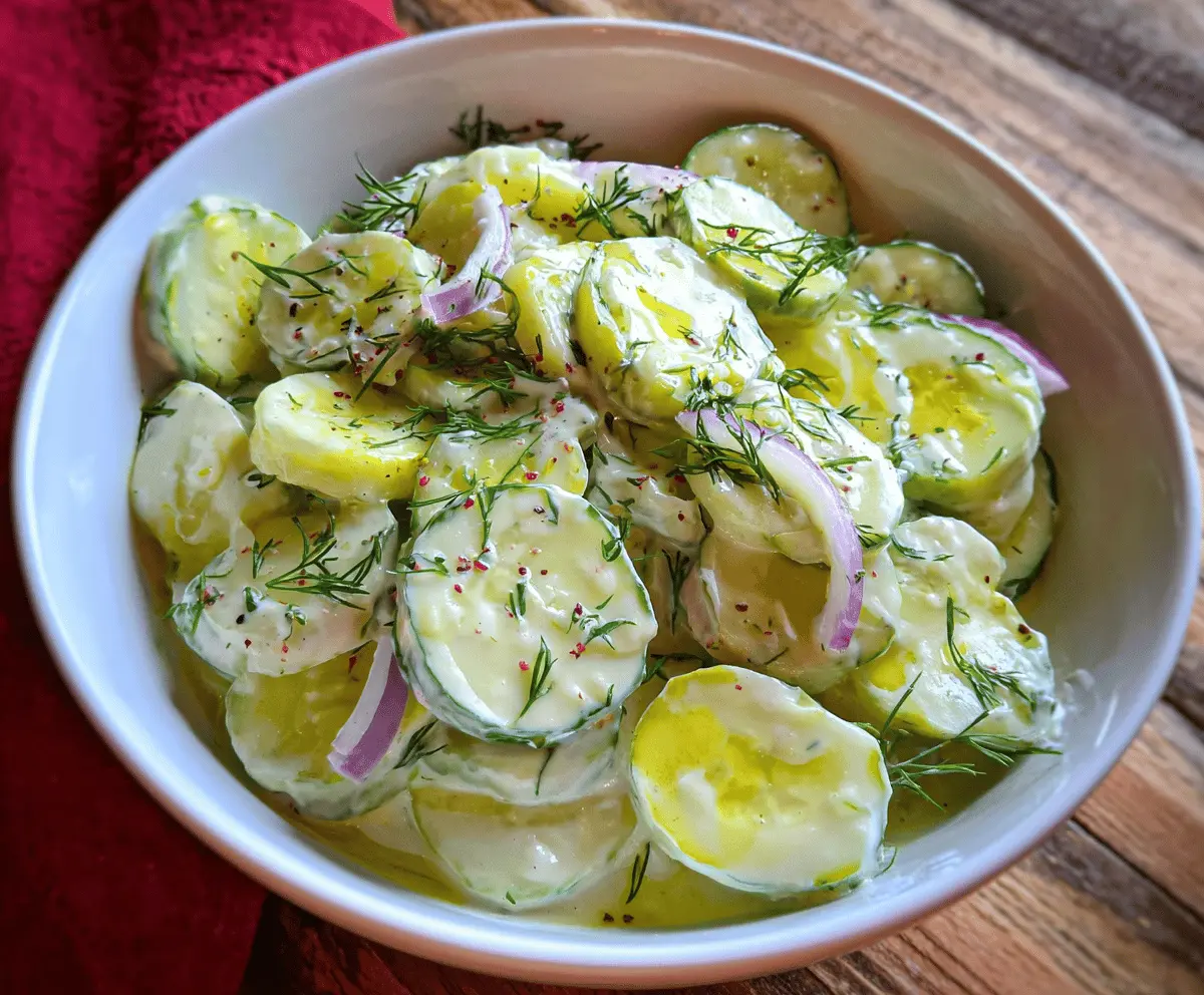 Refreshing Pickle Juice Ranch Cucumber Salad Recipe